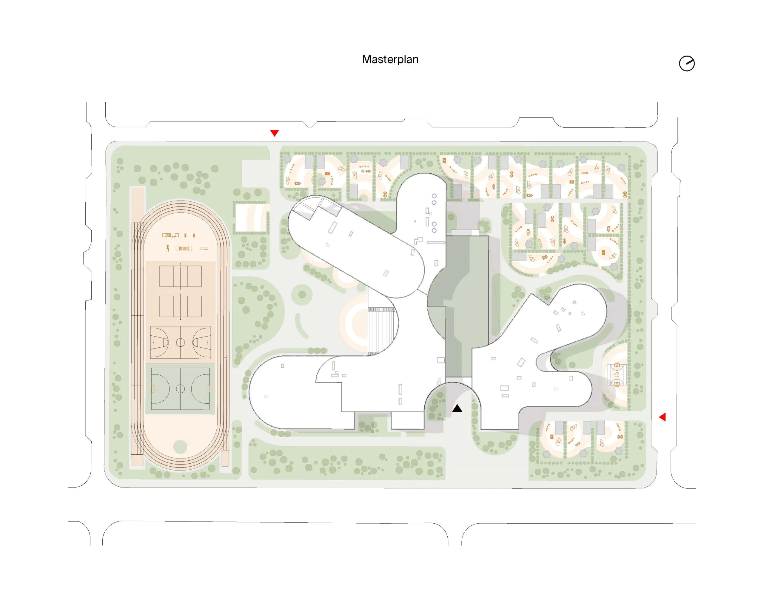 Masterplan of ZILART Educational Centre with school, kindergarten and sports areas