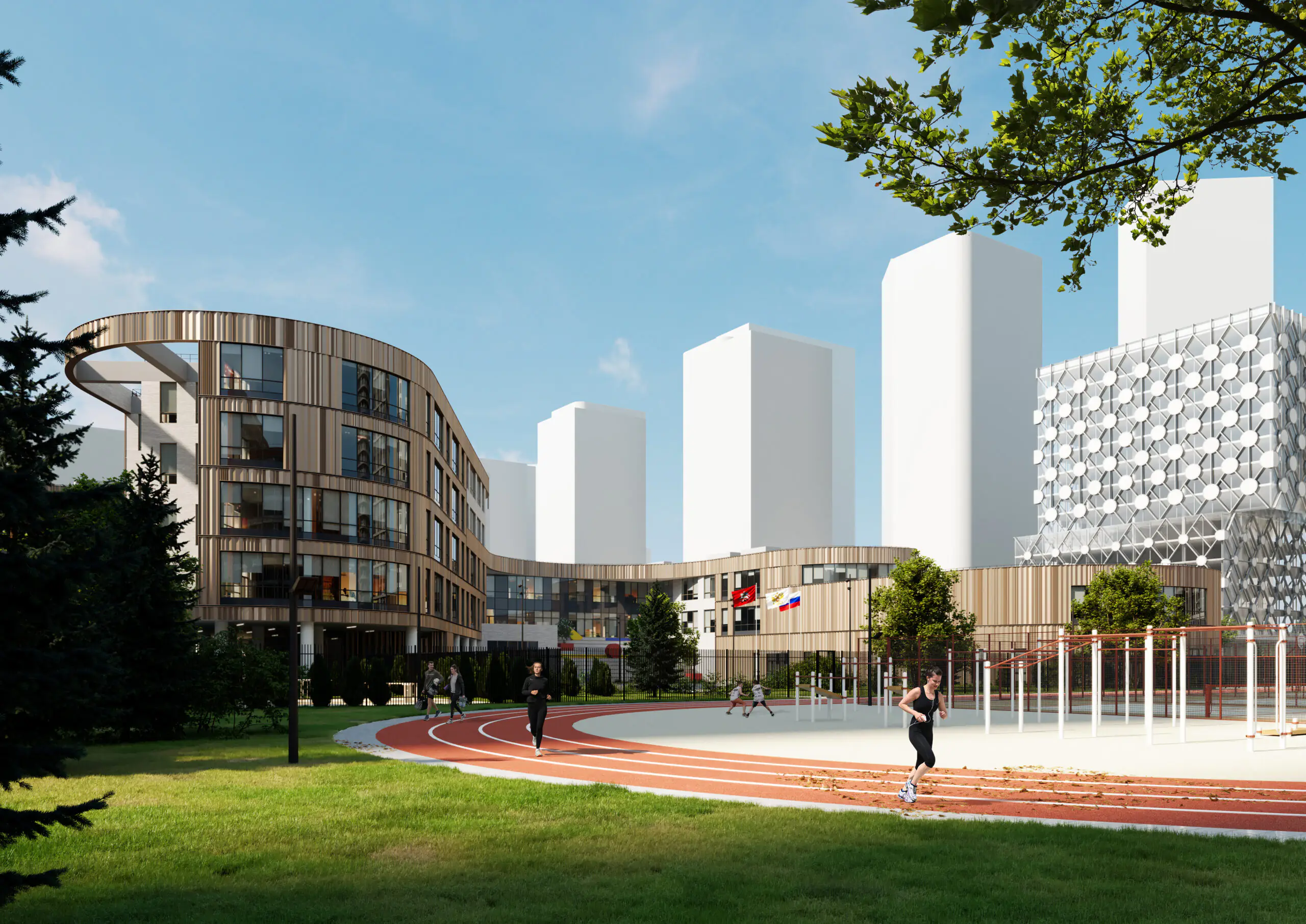 ZILART school building and outdoor sports area of the educational centre