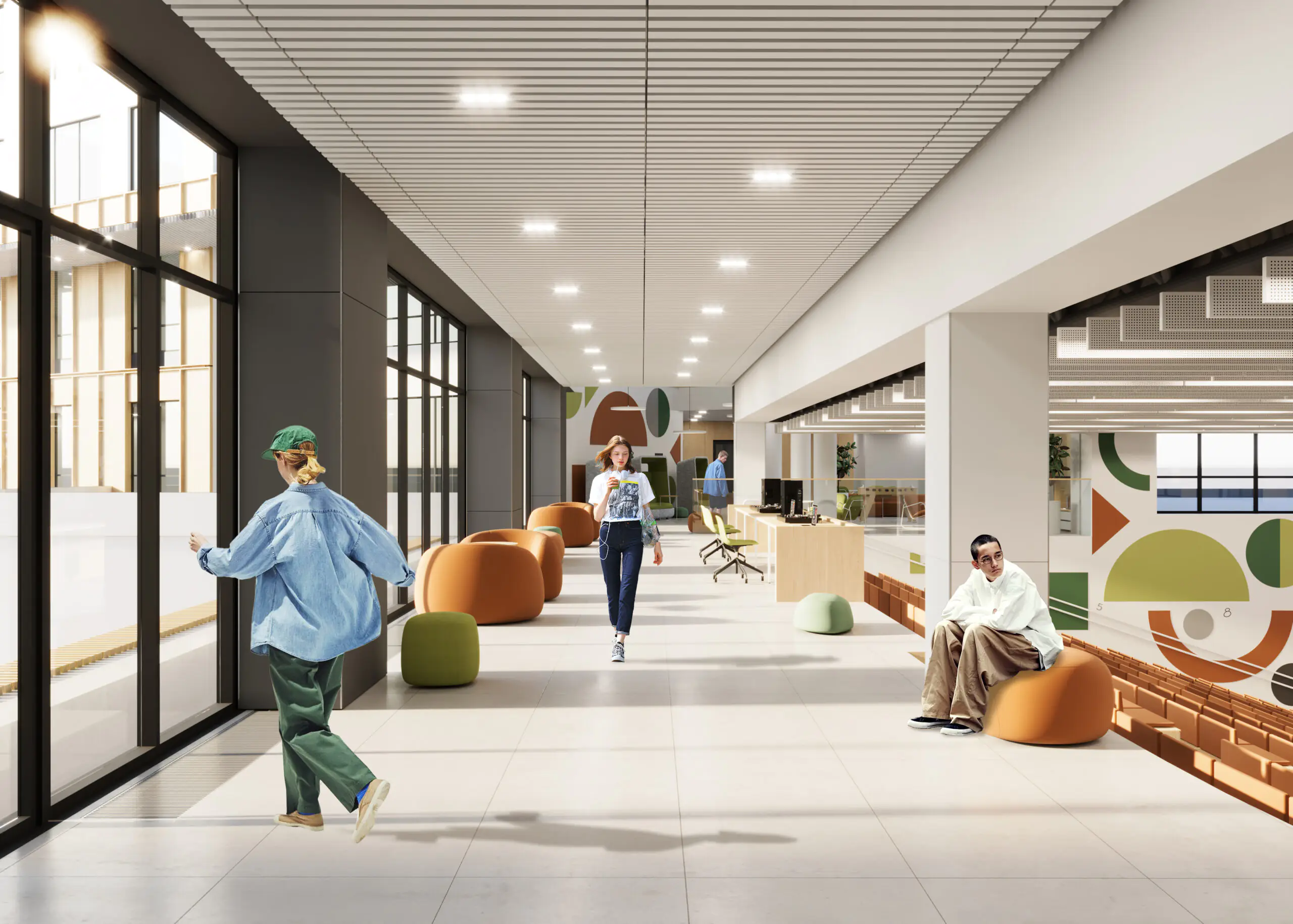 ZILART school recreation area with spaces for informal learning and individual study